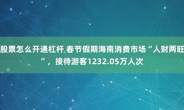 股票怎么开通杠杆 春节假期海南消费市场“人财两旺”，接待游客1232.05万人次